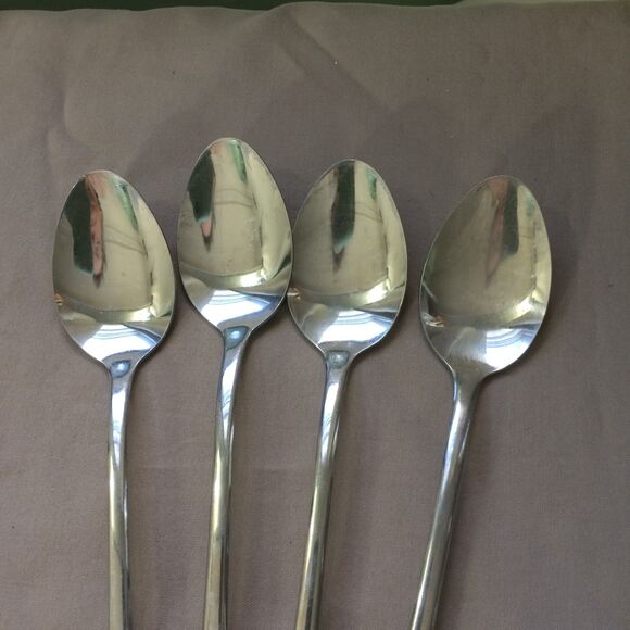 Silco Vintage Flatware Mardi Gras Silverware 4 Iced Tea Long Spoons USA 7.5 in - Picture 3 of 4